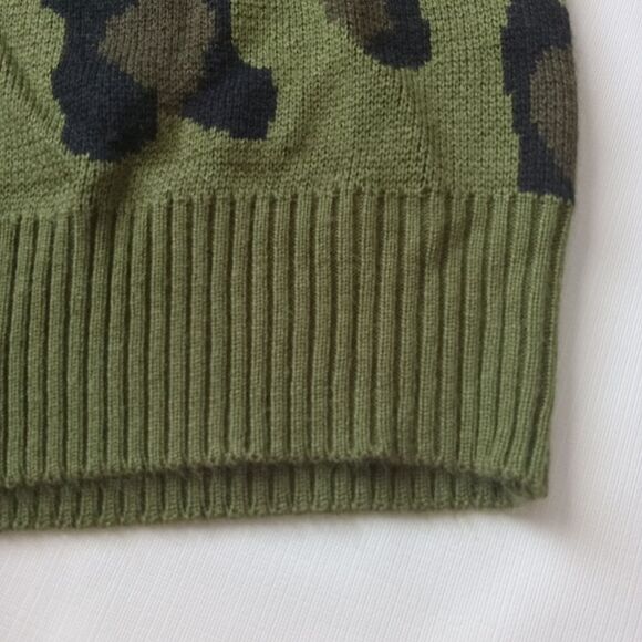 Vestidos  Green & Black Leopard Print Tight Knit Pullover Sweater Women's Size X - Picture 12 of 12